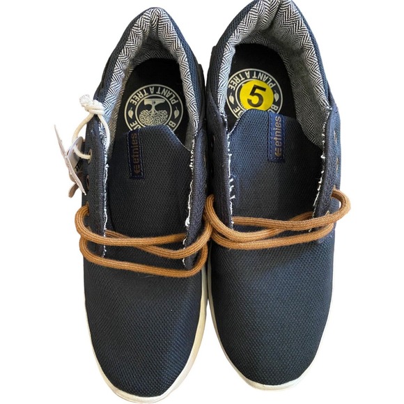 Etnies Men's Scout Low Top Sneaker Shoes Navy Gold Footwear Streetwear Size 5 - Picture 2 of 12